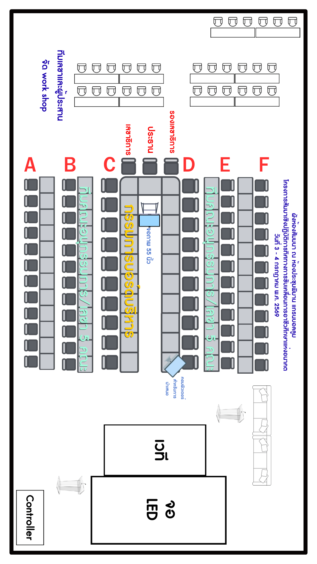 ผังจำลองที่นั่งสัมมนา